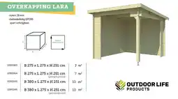 Hubo Outdoor Life Products Lara houten overkapping 275x275x251 cm blokhut aanbieding