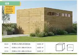 Hubo Woodlands QB garage 300x510x216 cm hout geà¯mpregneerd aanbieding