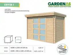 Hubo Gardenas Ervik I houten tuinhuis 295x205x219 cm blokhut aanbieding