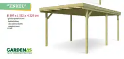 Hubo Gardenas carport 307x552 cm aanbieding
