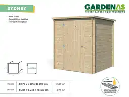 Hubo Gardenas Sydney houten tuinhuis 175x175x190 cm blokhut aanbieding