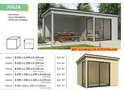 Hubo Outdoor Life Products Julia houten tuinhuis 295x295x239 cm blokhut aanbieding