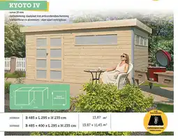 Hubo Woodlands Kyoto IV tuinhuis 485x295x235 cm hout anticondensbescherming aanbieding