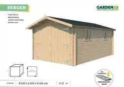 Hubo Gardenas Bergen garage 505x320x241 cm hout aanbieding