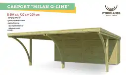 Hubo Woodlands QB Milan dubbele carport 594x720 cm aanbieding