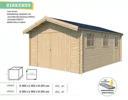 Hubo Woodlands Kirkenes garage 565x385x255 cm hout anticondensbescherming aanbieding