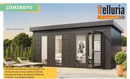 Hubo Telluria Luminato 2424 metalen tuinhuis 238x238x219 cm antraciet aanbieding