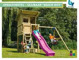 Hubo Blue Rabbit Beach Hut speeltoestel + glijbaan lime groen aanbieding