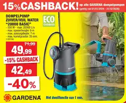 Hubo DOMPELPOMP ZUIVER/VUIL WATER “20000 BASIC” aanbieding