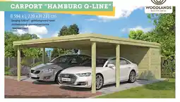 Hubo Woodlands QB Hamburg dubbele carport 594x720 cm aanbieding