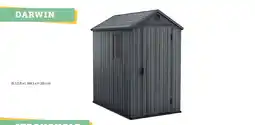 Hubo Keter Darwin 46 kunststof tuinhuis 125,8x184,5x205 cm grijs aanbieding