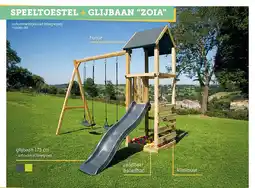 Hubo BnB Wood Zoia speeltoestel + glijbaan antraciet aanbieding