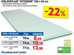 Hubo ISOLATIEPLAAT “STYRODUR” 250 x 60 cm aanbieding