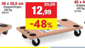 Hubo VERHUISPLAAT 58 x 29,5 cm aanbieding