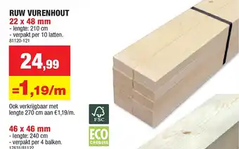 Hubo RUW VURENHOUT 22 x 48 mm aanbieding