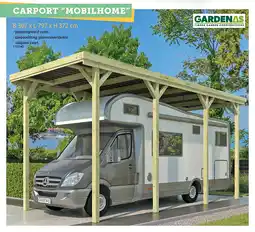 Hubo Woodlands carport Mobilhome 307x979 cm aanbieding