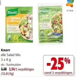 Colruyt Knorr alle Salad Mix 3x8g aanbieding