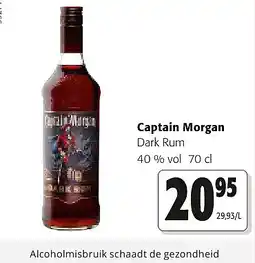 Colruyt Captain Morgan Dark Rum 40 % vol 70 cl aanbieding