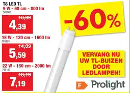Hubo T8 LED TL 9 W - 60 cm - 800 lm aanbieding