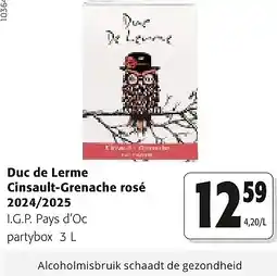 Colruyt Duc de Lerme Cinsault-Grenache rosé 2024/2025 aanbieding