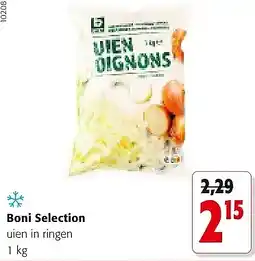 Colruyt Boni Selection uien in ringen 1 kg aanbieding