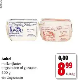Colruyt Aubel melkerijboter ongezouten of gezouten 500 g aanbieding