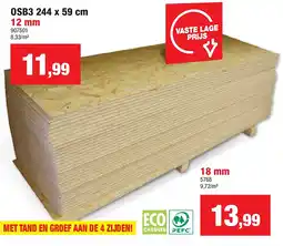 Hubo OSB3 244 x 59 cm 12 mm aanbieding