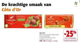Colruyt Côte d'Or Mignonnette melk met stukjes hazelnoten 21 stuks 210 g aanbieding