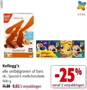 Colruyt Kellogg's alle ontbijtgranen of bars aanbieding