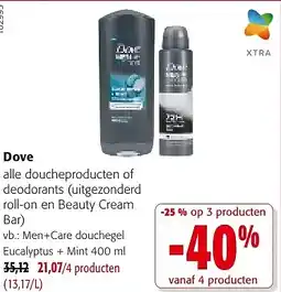 Colruyt Dove Men+Care douchegel Eucalyptus + Mint 400 ml aanbieding