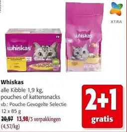 Colruyt Whiskas Pouche Gevogelte Selectie 12 x 85 g aanbieding