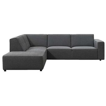 Leen Bakker Hoeksalon Nolan - hoek links - donkergrijs - Leen Bakker aanbieding