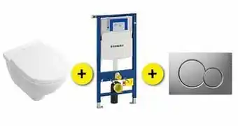 Zelfbouwmarkt Toiletset O.novo Wit Incl Wc-bril + Inbouwres Up320 + Drukplaat Chroom aanbieding