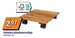 Action Houten plantentrolley aanbieding