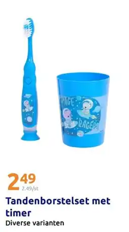 Action Tandenborstelset met timer aanbieding