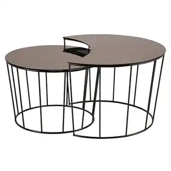 Leen Bakker Salontafel Unset - brons - 2 stuks - Leen Bakker aanbieding