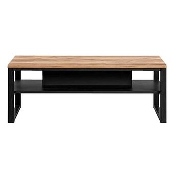 Leen Bakker Salontafel Luc - antraciet-/eikenkleur - 40x118x67 cm - Leen Bakker aanbieding