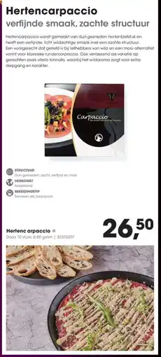 Hanos Hertenc arpaccio aanbieding