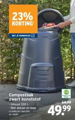 GAMMA Compostbak zwart kunststof aanbieding