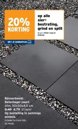 GAMMA Betontegel zwart aanbieding