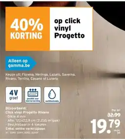 GAMMA Click vinyl Progetto aanbieding