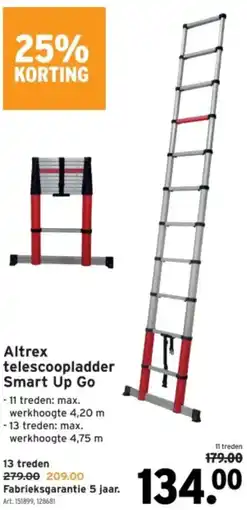 GAMMA Altrex telescoopladder Smart Up Go aanbieding