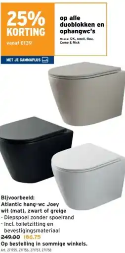 GAMMA Duoblokken en ophangwc's aanbieding