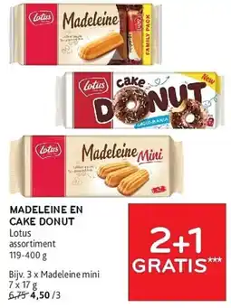 Alvo Madeleine en cake donut Lotus aanbieding