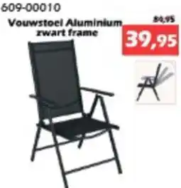 iTEK Vouwstoel Aluminium, zwart frame aanbieding