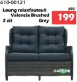 iTEK Loung relaxfauteuil Valencia Brushed Grey 2 zit aanbieding