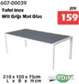 iTEK Tafel Inez Wit Grijs Mat Glas aanbieding
