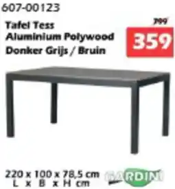 iTEK Tafel Tess Aluminium Polywood Donker Grijs/Bruin aanbieding