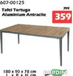 iTEK Tafel Tortuga Aluminium Antracite aanbieding