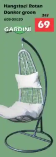 iTEK Gardini Hangstoel Rotan Donker groen aanbieding